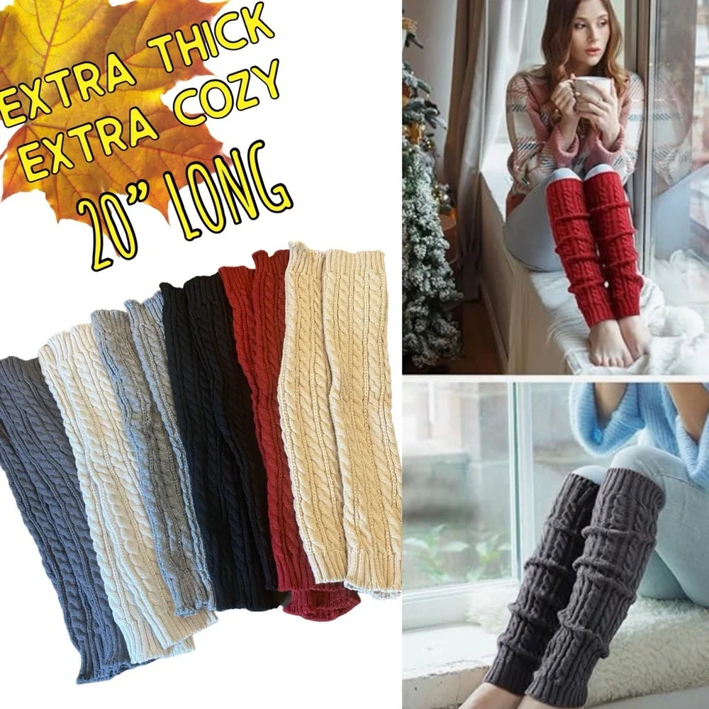 🌟🌟BACK IN STOCK!!🌟🌟20” Cable Knit Tall Leg Warmers